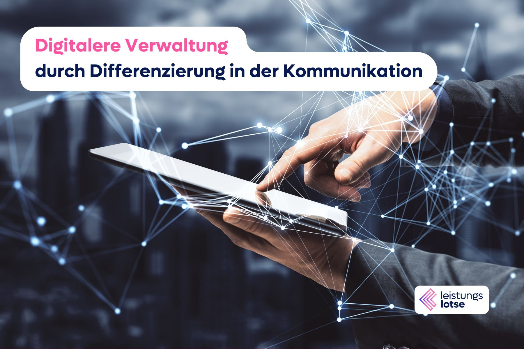 Ein Zeigefinger tippt auf das Display eines Tablets